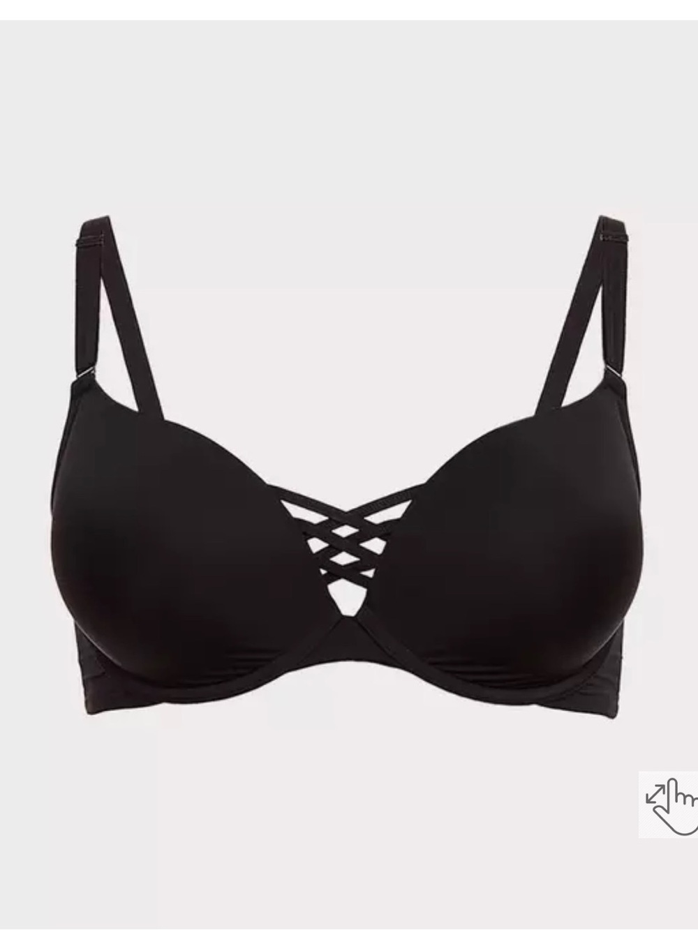 Torrid Curve XO Plunge Push-Up Smooth Bra Black 38C